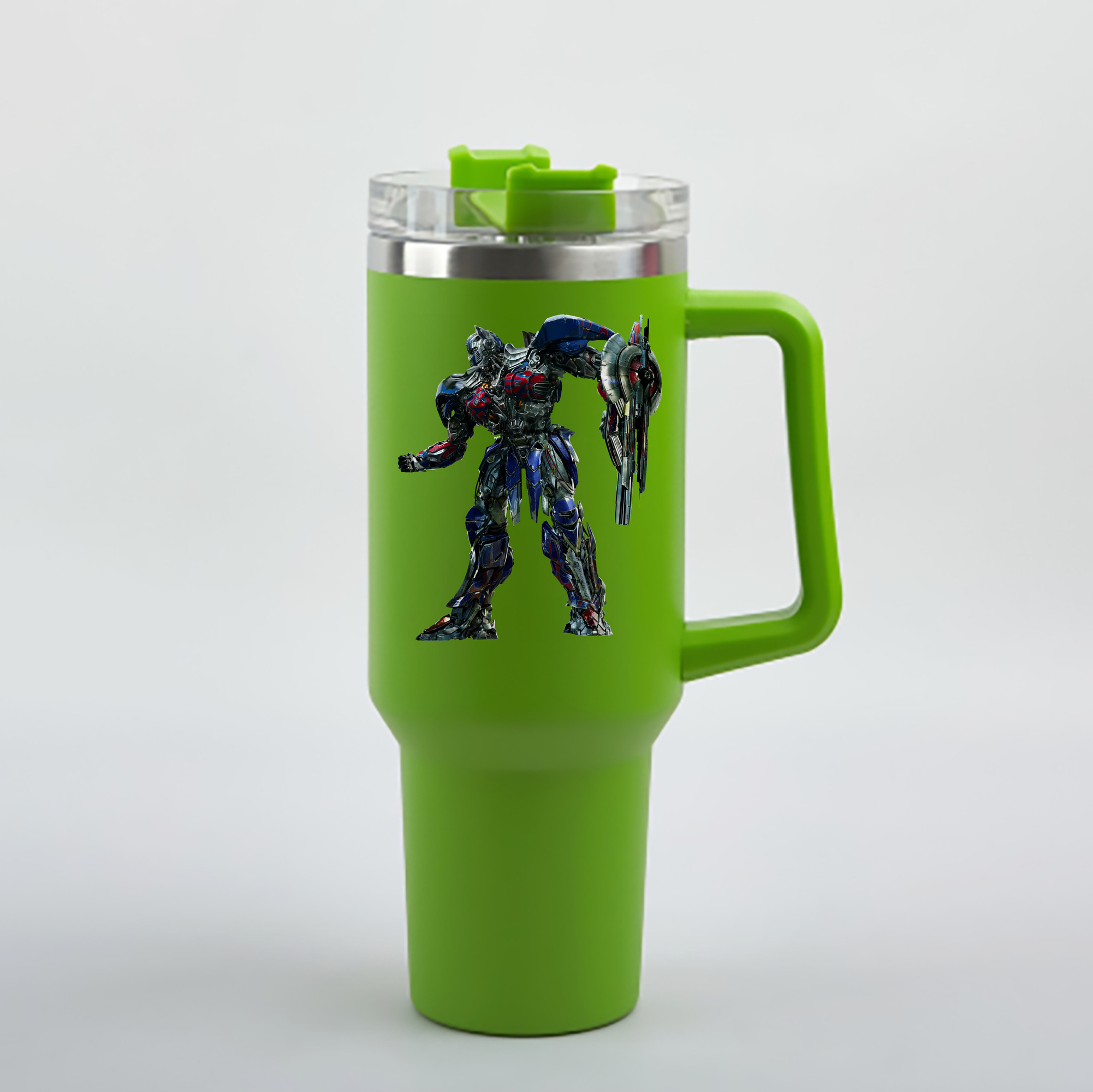 （画像用） Transformers トランスフォーマー 1200mL車用タンブラー - クリスタルステッカー（プラスチックストロー付き）